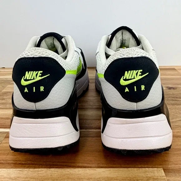 Nike Air Max System Sneakers White Volt‎ Black Athletic Shoes mens Size 9